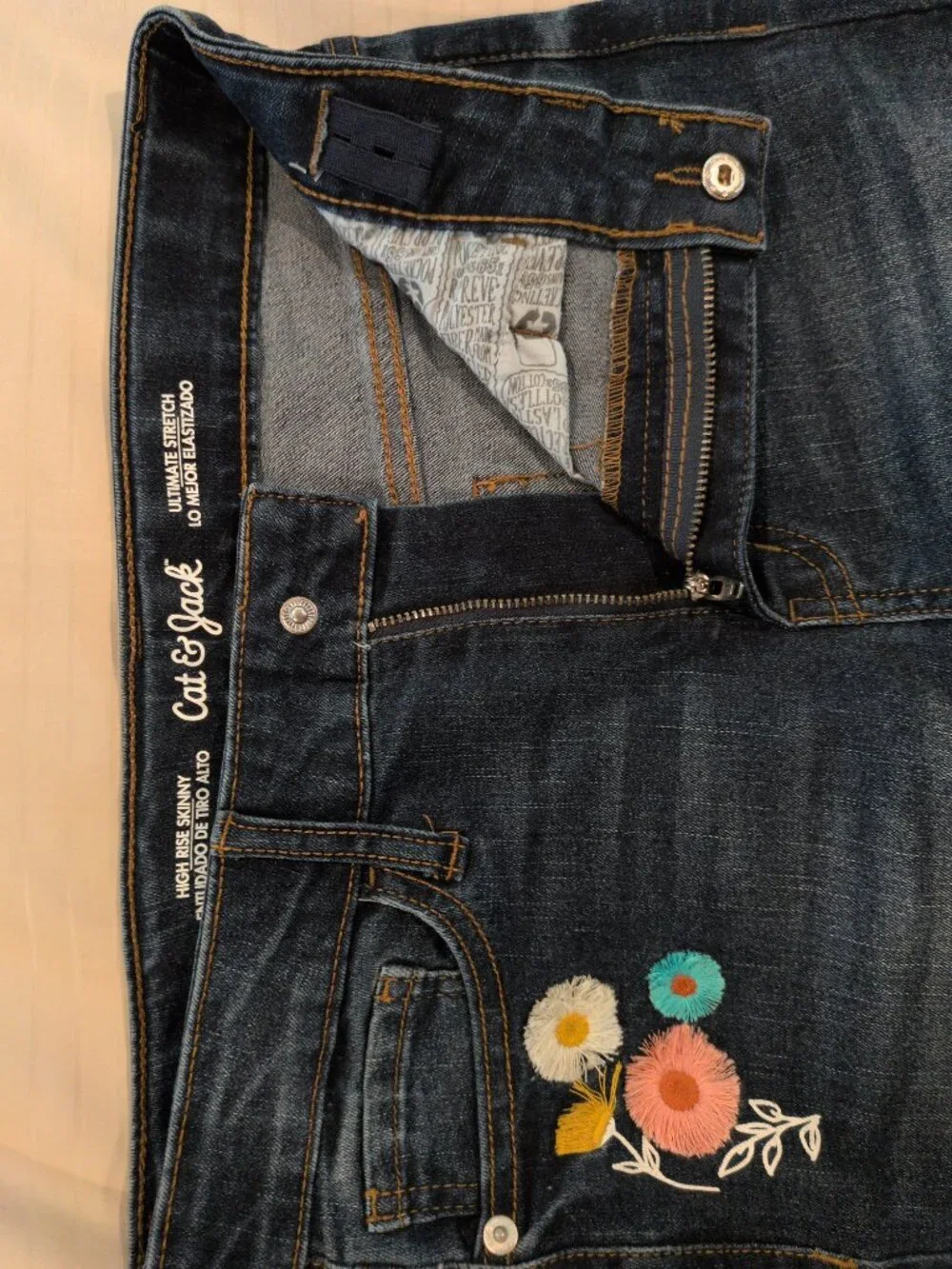 Girls Embroidered Skinny Jean